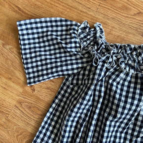 Vineyard Vines Mini Dress XS Gingham Check Black White - Picture 9 of 11